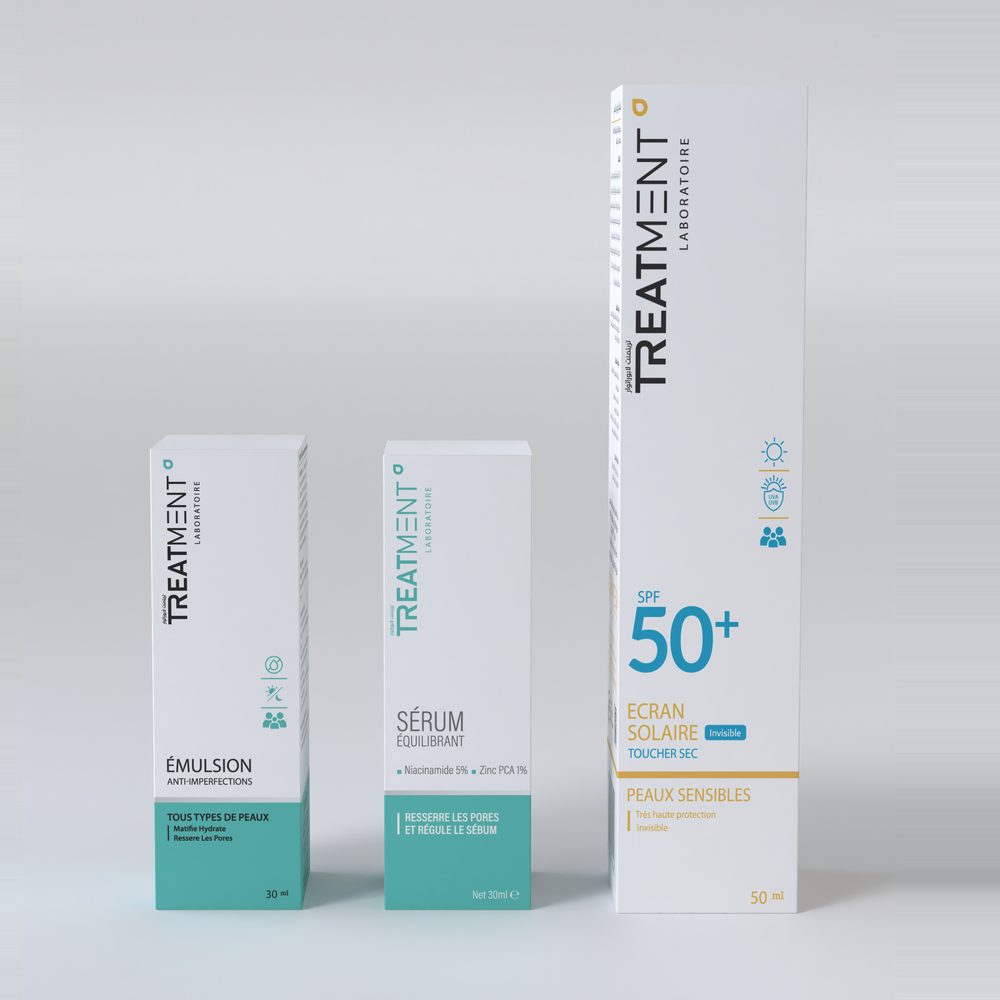 Sérum Équilibrant + Émulsion Anti-Imperfection + Écran Solaire SPF 50+